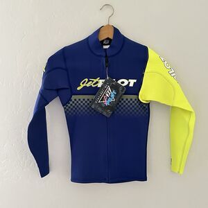 JetPilot Wetsuit Jacket Vintage Class NWT Youth Size 14 Navy Blue Yellow JP21142